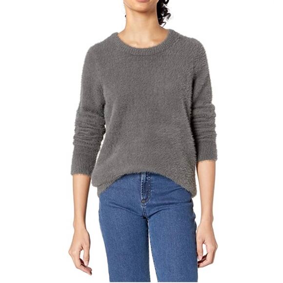 Lucky Brand Gray Crew Neck Eyelash Sweater Small - Picture 1 of 12